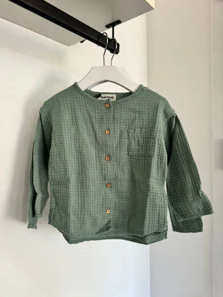 Tocoto Vintage Baby Green Mini Check Shirt