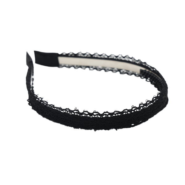 Halo Luxe Black Ivy Scalloped Lace Headband