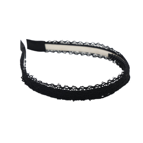 Halo Luxe Black Ivy Scalloped Lace Headband