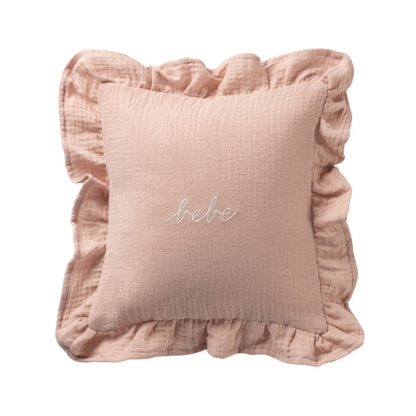 Domani Home Pink Gauze Bebe Ruffle Accent Pillow