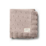 Domani Home Blush Pink Rice Scalloped Pointelle Baby Blanket