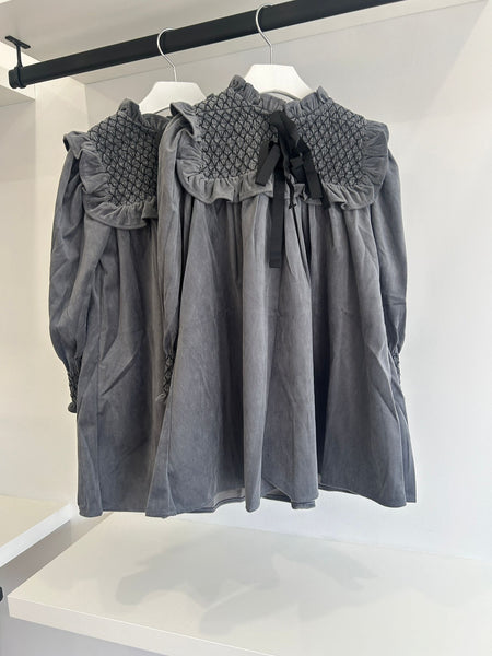 Steph Steel Shirred Cord Dress