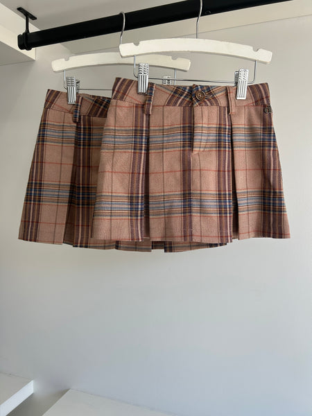 Dixie Multi Plaid Pleated Mini Skirt