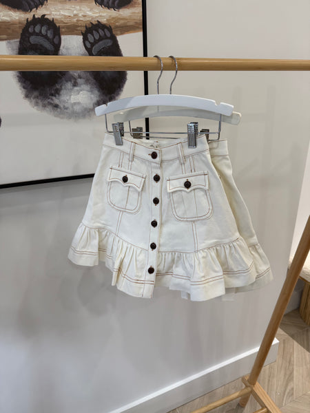 Cottier White Lina Skirt