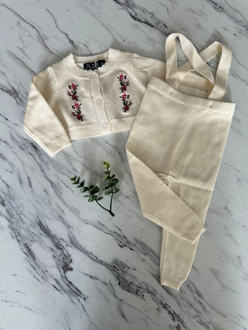 Belati Cream Cross Stitch Embroidered Baby Set