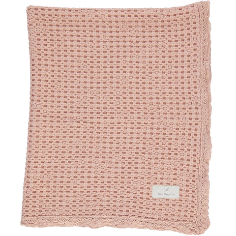 Bebe Organic Dusty Rose Waffle Blanket