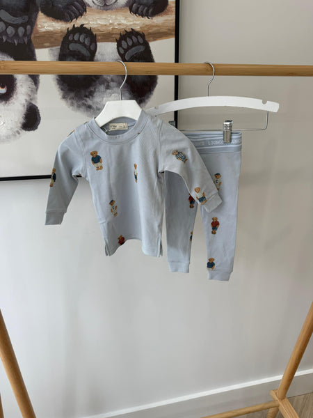 Crew Kids Lounge Light Blue Teddy Crewneck Set