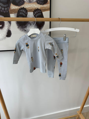 Crew Kids Lounge Light Blue Teddy Crewneck Set