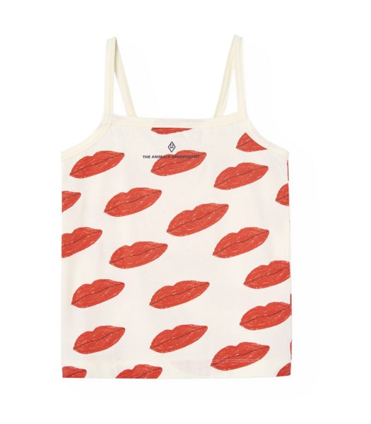 Tao White and Red Lips Tank Top