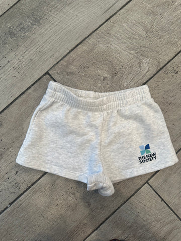 The New Society Baby Grey Melange Mykonos Special Logo Shorts