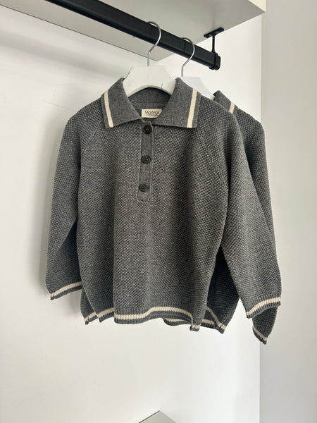 Marmar Copenhagen Grey Melange Torsten Polo Sweater