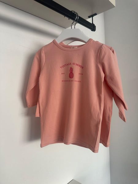 Lil Legs Girls Coral Print Three Quarter Sleeve Tee