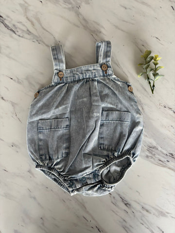 Lil Legs Boys Blue Stonewash Romper