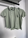 Colmar Light Green Tricolor Striped Trim SS Polo