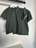 Colmar Dark Green Tricolor Striped Trim SS Polo