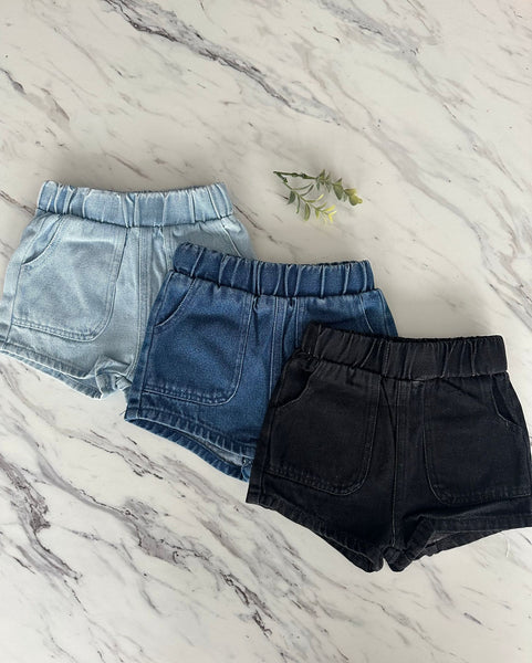 Lil Legs Dark Wash Pull On Shorts