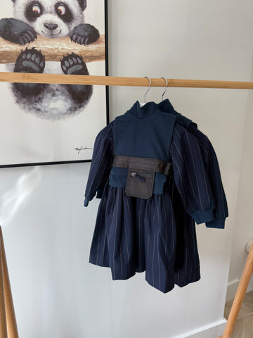 Anja Schwerbrock Midnight Stripes Spencer Dress