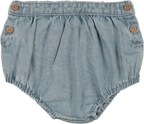 Lil Legs Light Wash Denim Button Bloomers