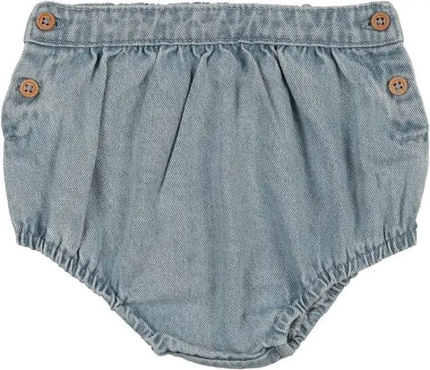Lil Legs Light Wash Denim Button Bloomers