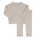 Ely's & Co. Tan Pointelle Knit Set