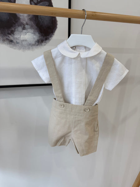 Paz Radriguez White/Sand Blouse Set