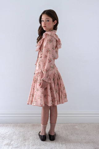 Petite Amalie Vintage Roses Cord Skirt