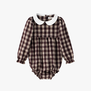 Coco Blanc Burgundy Girls Romper