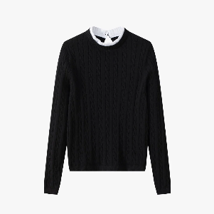 Coco Blanc Black Cabled Sweater