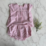 Marmar Copenhagen Bonbon Pink Stripes Top + Bloomer Set