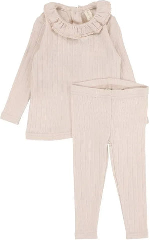 Lilette Petal Ruffle Fine Pointelle Collar Set FPCS-PTR