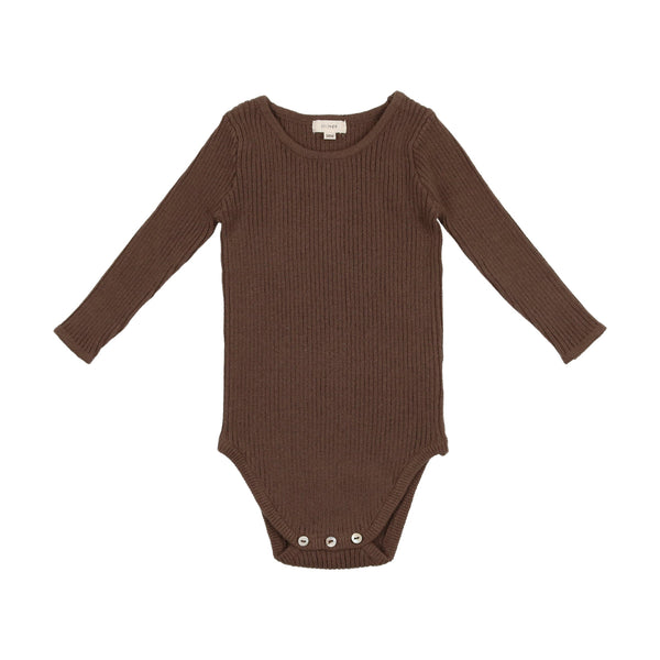 Lil Legs Brown Knit Crewneck Onesie