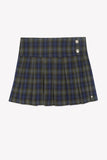 Tartine et Chocolate Green & Marine Plaid Pleated Skirt