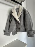 Dixie Grey Melange Shearling Jacket