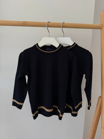 Manuell Frank Blue & Camel Crewneck