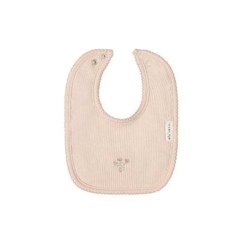 Ely's & Co Blush Embroidered Ginkgo Bib