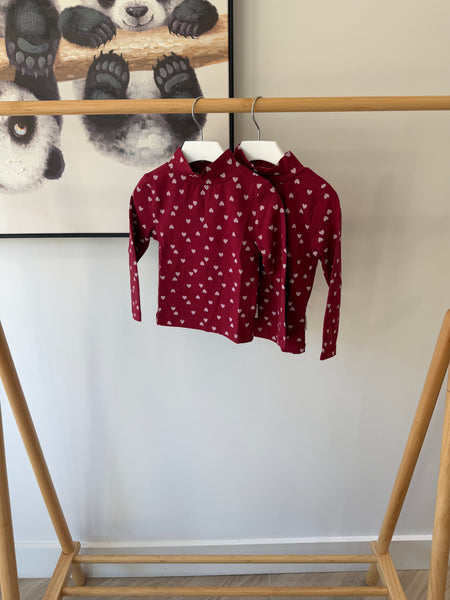 Petit Blush Hearts AOP Turtleneck