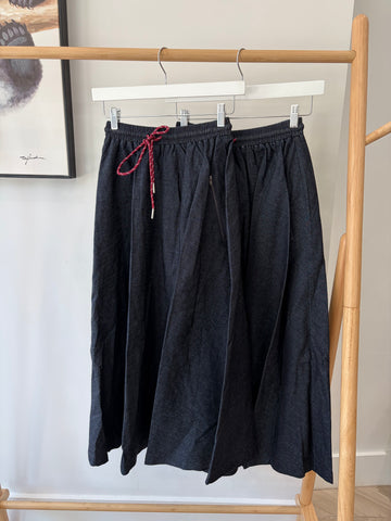 Soir Navy Mila Midi Skirt