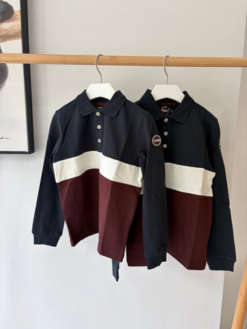 Colmar Navy/Brick/Tofu Color Block LS Polo 35000099-4sh-68