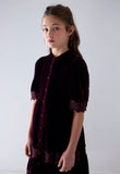 Petite Amalie Dark Cherry Lace Velvet Midi Dress