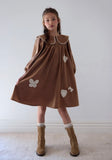 Petite Amalie Caramel Scattered Applique Cord Dress
