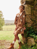Petite Amalie Caramel Scattered Applique Cord Dress