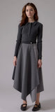 Soir Grey Claudia Wrap Midi Skirt
