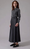Soir Grey Lyla Midi Skirt