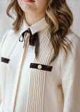 Coco Blanc Cream Pleated Dress