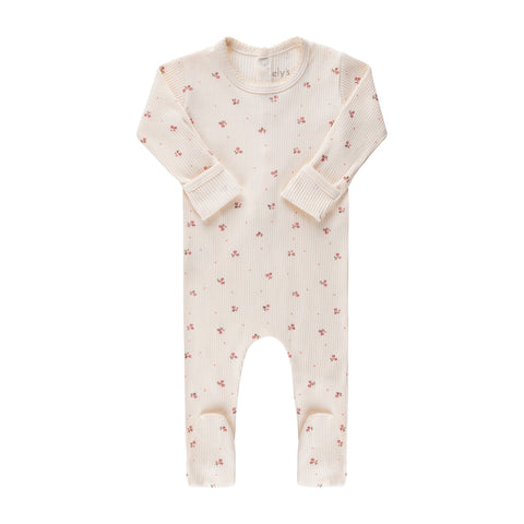 Ely's & Co Pink/Cream Ribbed Tulip Footie