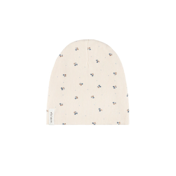 Ely's & Co Blue/Cream Ribbed Tulip Beanie