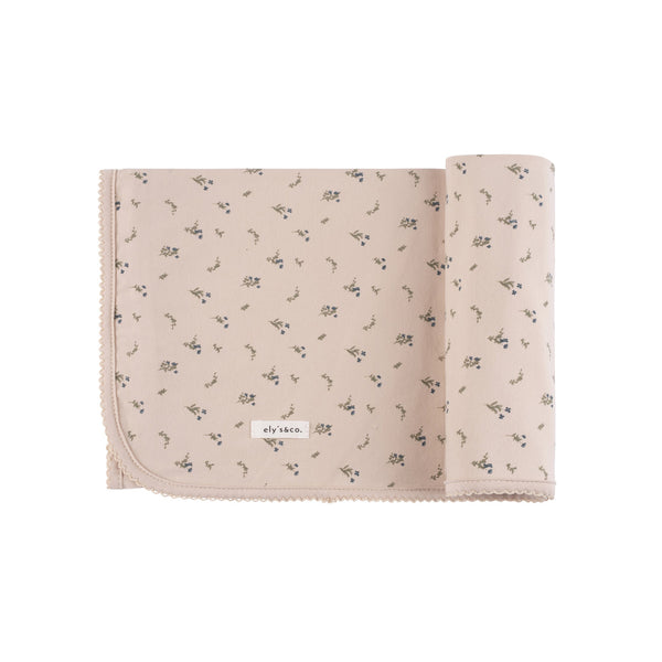 Ely's & Co Tan Printed Ginkgo Blanket