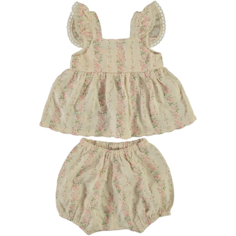 Bebe Organic Irene Floral Stripe Baby Set