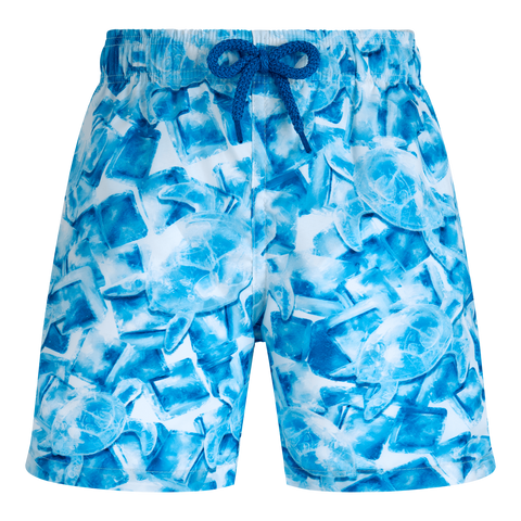 Vilebrequin White/Blue Iced Turtles Swim Trunks