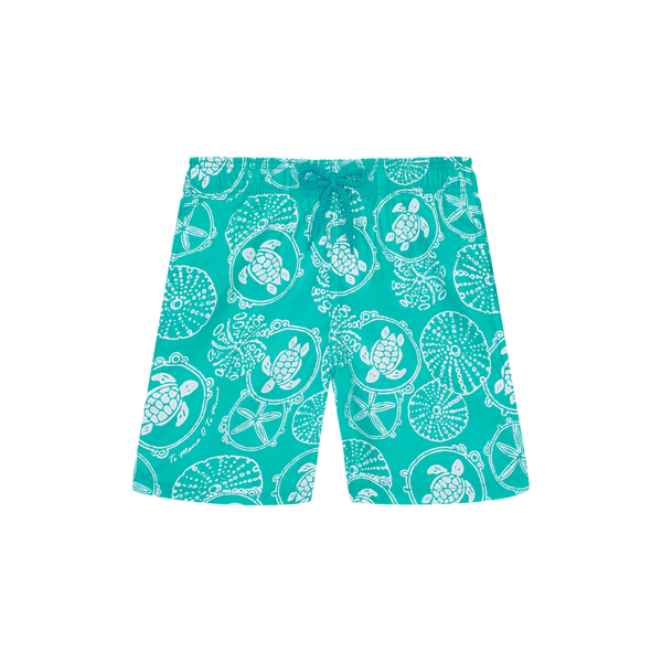 Vilebrequin Disco Green Turtles/Starfish Swim Trunks